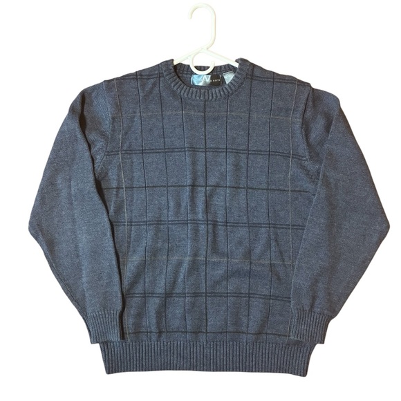 Oscar de la Renta Other - VINTAGE 90s Oscar De La Renta Windowpane Plaid Knit Grandpa Sweater